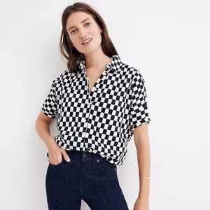Madewell Flannel Courier Shirt in Checkerboard NWT